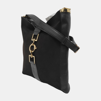 GUCCI Dark Brown Velvet Leather Single Shoulder Bag Tote Bag Golden hardware-(SKU)-940165554