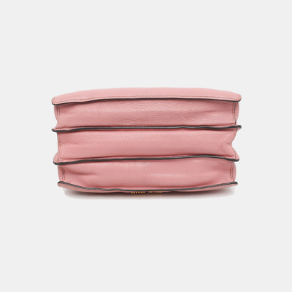 Miu Miu Pink Cowhide Sling Bag Tote Bag Golden hardware Removable shoulder strap-(SKU)-930663489