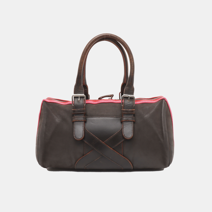 LOEWE Tote bag Dark Brown Leather Handbag Silver Hardware shoulder straps-(SKU)-938692603