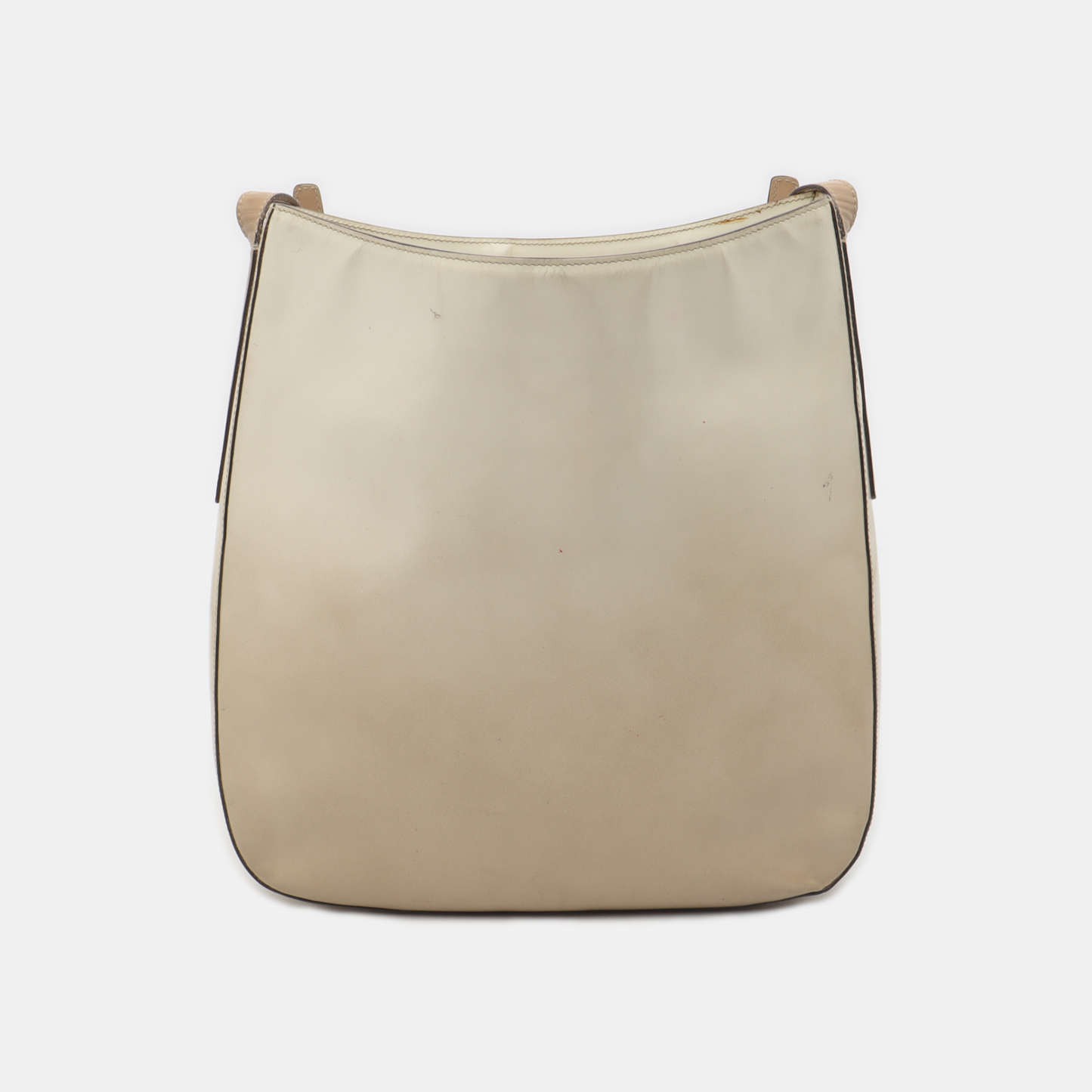 PRADA Beige Leather Single Shoulder Bag Silver Hardware-(SKU)-932498000