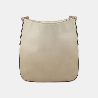 PRADA Beige Leather Single Shoulder Bag Silver Hardware-(SKU)-932498000