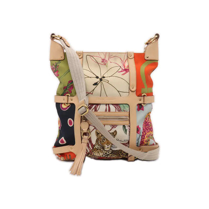 FERRAGAMO Multicolor Fabric Printed Shoulder Bag Golden hardware-(SKU)-940043574