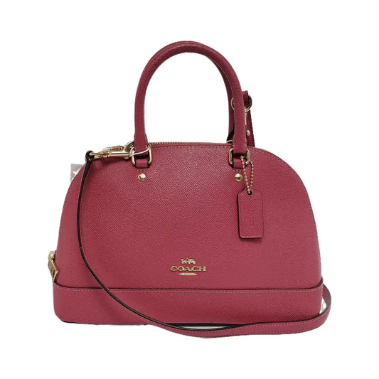 COACH SIERRA Medium size Rose Red Leather Single Shoulder Bag Crossbody Tote Golden hardware Removable shoulder strap-(SKU)-942911371