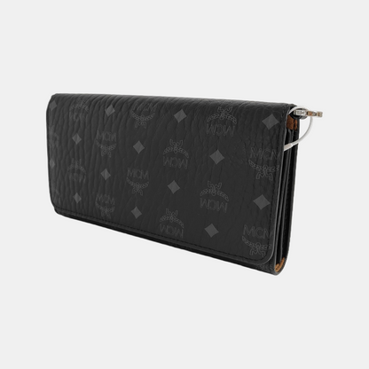 MCM Black Coated Canvas Monogram Crossbody Bag Single Shoulder Bag Silver Hardware Removable shoulder strap-(SKU)-941692288