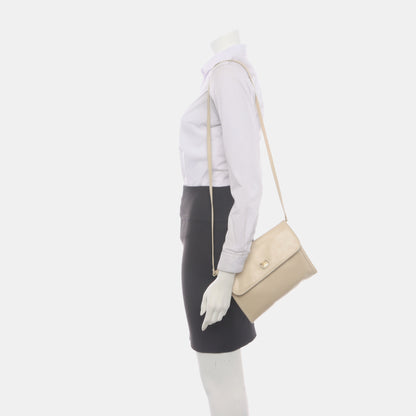 CELINE Beige Cowhide Triumph Crossbody Shoulder Bag Golden hardware Removable shoulder strap-(SKU)-935277558