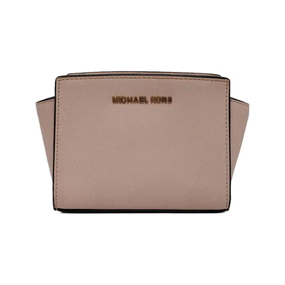 MICHAEL KORS Selma Extra Small Pink Cowhide Embossed Single Shoulder Bag Crossbody Golden hardware Removable shoulder strap-(SKU)-941505944
