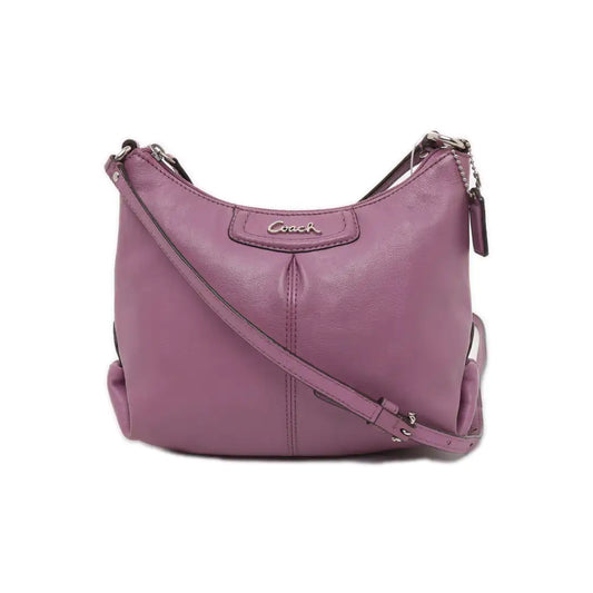 COACH Purple Leather Shoulder Bag Silver Hardware Vintage model-(SKU)-939951061