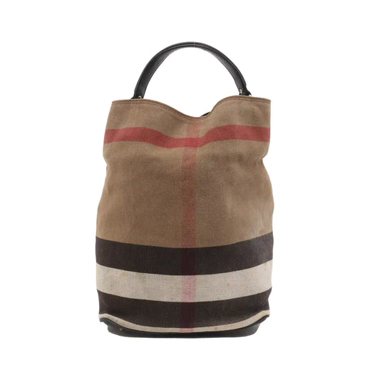 BURBERRY Ashby Medium size Brown Canvas Single Shoulder Bag Tote Sling Ruthenium color hardware Pouch detachable shoulder strap-(SKU)-14097455