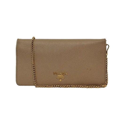 PRADA Khaki Calfskin Crossgrain Crossbody Bag Single Shoulder Bag Golden hardware Removable shoulder strap-(SKU)-941086582