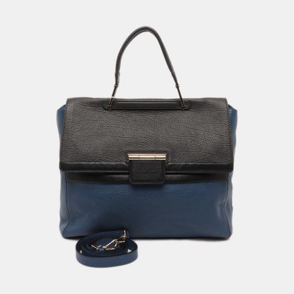 FURLA Blue cowhide single shoulder bag Golden hardware Removable shoulder strap-(SKU)-14420389