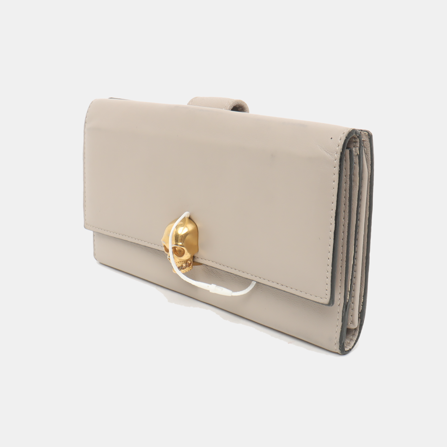 Alexander McQUEEN Gray Sheepskin Wallet Golden hardware-(SKU)-936688253
