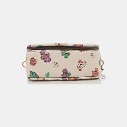 COACH DINKY White Lamb Leather Printed Quilted Single Shoulder Bag Crossbody Bag Golden hardware Removable shoulder strap-(SKU)-935605368