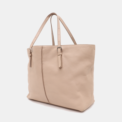TOD'S Tote bag Nude Pink Leather Single Shoulder Bag Silver Hardware shoulder straps-(SKU)-934473034