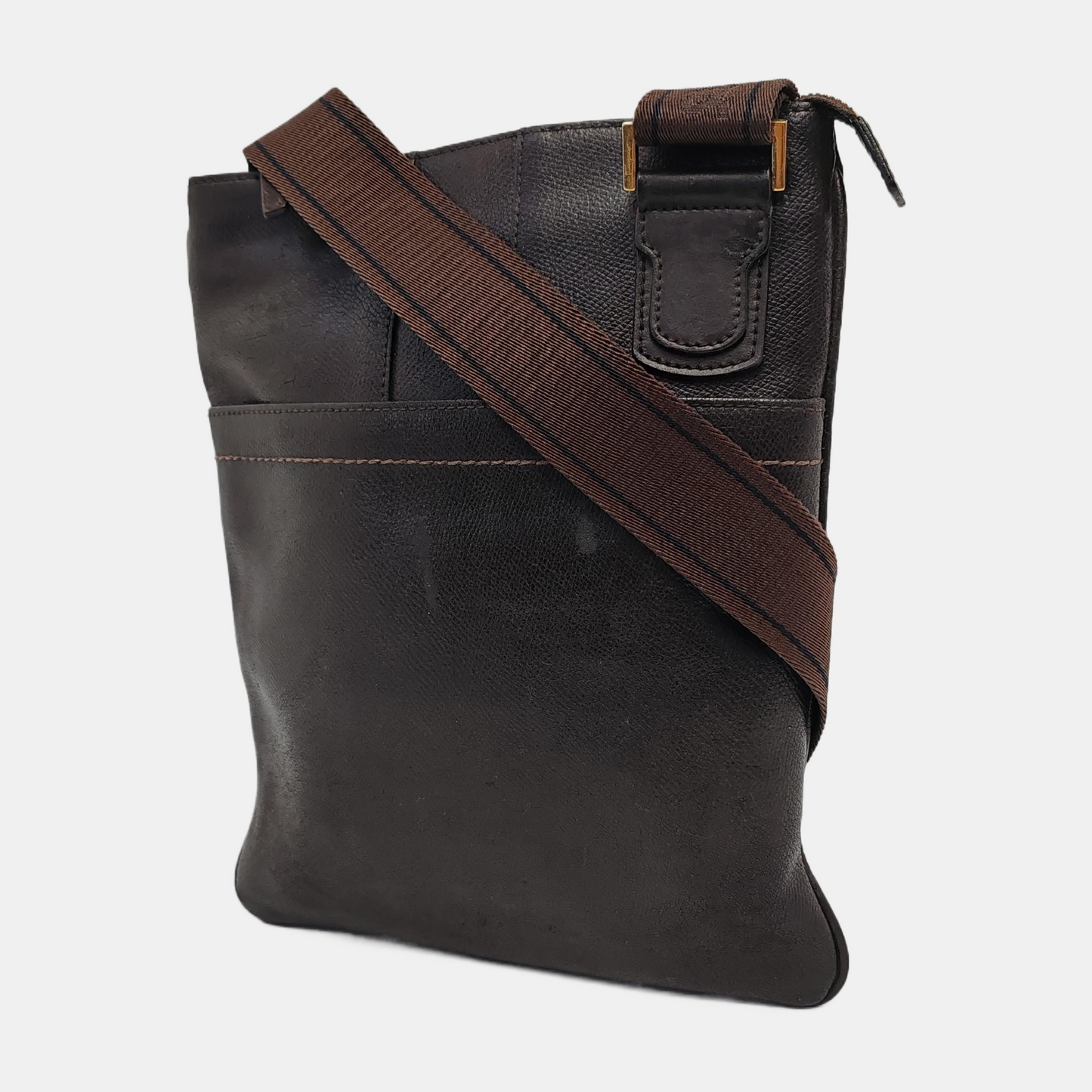 FERRAGAMO Dark Brown Calfskin Single Shoulder Tote Bag Crossbody Bag Golden hardware-(SKU)-943478247