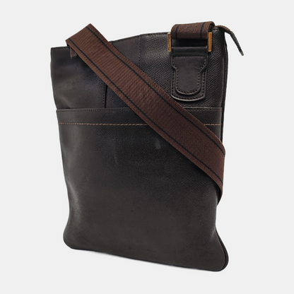 FERRAGAMO Dark Brown Calfskin Single Shoulder Tote Bag Crossbody Bag Golden hardware-(SKU)-943478247