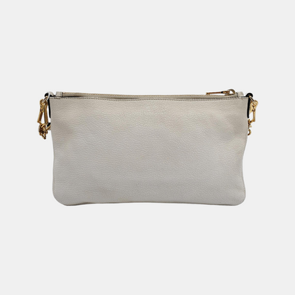 Miu Miu White Leather Crossbody Bag Golden hardware Removable shoulder strap-(SKU)-945458940
