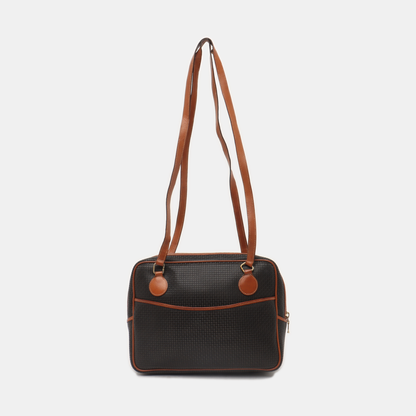 BALLY Black Cowhide Embossed Single Shoulder Bag Golden hardware-(SKU)-935601519