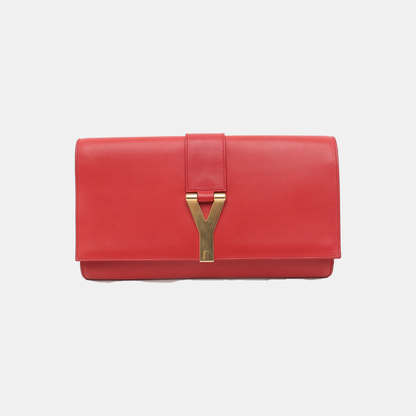 YSL CHYC Y LIGNE Red Cowhide Handbag Golden hardware-(SKU)-935154506