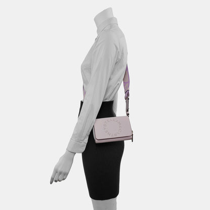 STELLA McCARTNEY Stella Logo Purple Leather Cutout Crossbody Shoulder Handbag Clutch Silver Hardware Removable shoulder strap-(SKU)-940252435