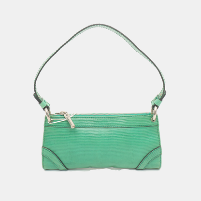 BURBERRY Green Cowhide Embossed Single Shoulder Bag Silver Hardware-(SKU)-934701341