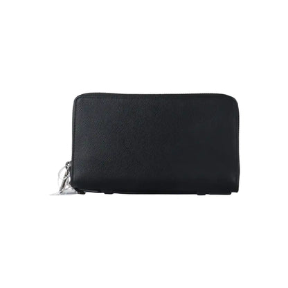 COACH Black Leather Clutch Black hardware Vintage model-(SKU)-931190990