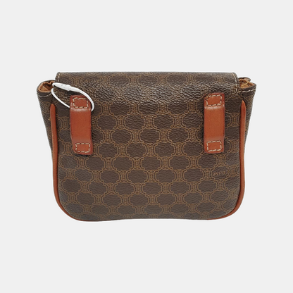 CELINE Black coated canvas Arc de Triomphe handbag腰包/胸包 Golden hardware-(SKU)-942847471