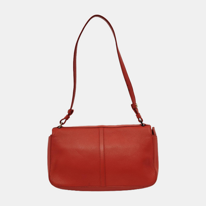 CELINE Red Calf Leather Crossbody Shoulder Bag Tote Golden hardware-(SKU)-941984200
