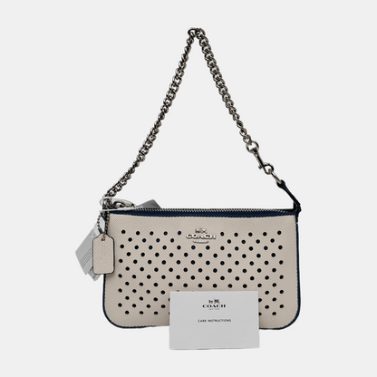 COACH NOLITA White Leather Carriage Cutout Tote Bag Silver Hardware-(SKU)-942280328