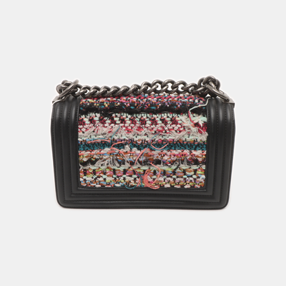 CHANEL BOY CHANEL Small Multicolor Embossed Leather Shoulder Bag Crossbody Palladium Hardware 20 Clasp Removable Strap-(SKU)-931095123