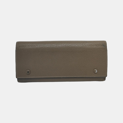 CELINE Gray Cowhide Wallet Silver Hardware-(SKU)-943087470