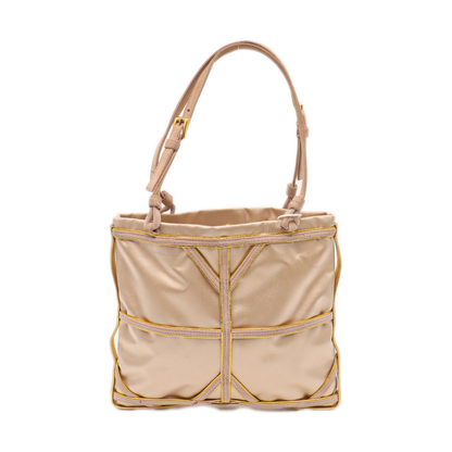 PRADA Tote bag Nude Pink Satin Tote Bag Golden hardware-(SKU)-14425412