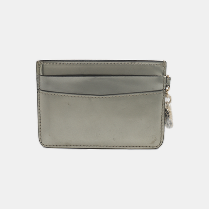 BVLGARI SERPENTI FOREVER Gray Cowhide Snake Head Card Case Golden hardware-(SKU)-935538588
