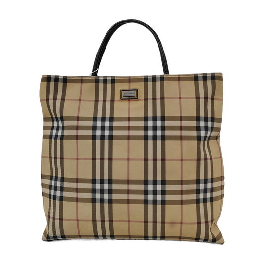 BURBERRY Canterbury Khaki Coated Canvas Handbag Ruthenium color hardware-(SKU)-944791843