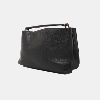 MCM Tote bag Black Leather Crossbody Bag Silver Hardware Removable shoulder strap-(SKU)-938526740