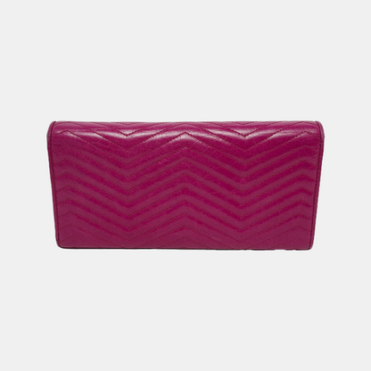 Miu Miu Miu Délice Fuchsia Cowhide Quilted Wallet Golden hardware-(SKU)-944517482