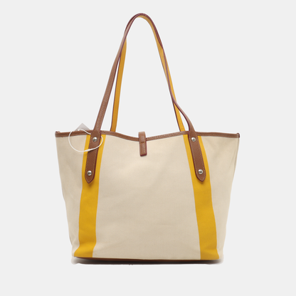 COACH Beige Canvas Single Shoulder Bag Handbag Silver Hardware-(SKU)-939589113
