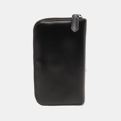 BURBERRY Black Cowhide Wallet Silver Hardware-(SKU)-938007863