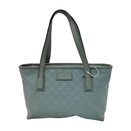 GUCCI GG Imprime Blue Coated Canvas Monogram Single Shoulder Bag Silver Hardware-(SKU)-941683823