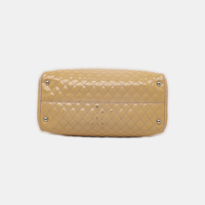 FERRAGAMO Tote bag Yellow Cowhide Quilted Handbag Silver Hardware-(SKU)-937625513