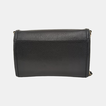 TORY BURCH Taylor Black leather crossbody bag handbag Golden hardware Removable shoulder strap-(SKU)-940194688