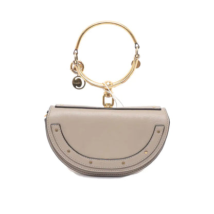 Chloé Nile Gray cowhide crossbody shoulder bag handbag Golden hardware Removable shoulder strap-(SKU)-928919130