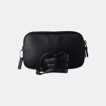 COACH SADIE Black Leather Stud Embossed Crossbody Shoulder Bag Black hardware Removable shoulder strap-(SKU)-13028836