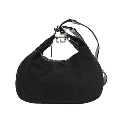 GUCCI Creole Black Canvas Single Shoulder Bag Tote Ruthenium color hardware-(SKU)-945095725