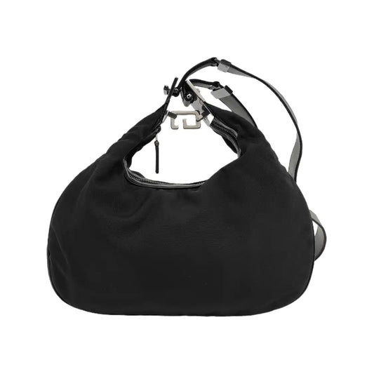 GUCCI Creole Black Canvas Single Shoulder Bag Tote Ruthenium color hardware-(SKU)-945095725