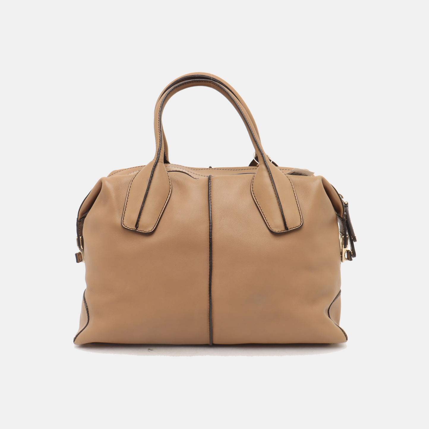 TOD'S D-Styling Large size Brown Cowhide Single Shoulder Bag Tote Golden hardware Removable shoulder strap-(SKU)-938135520