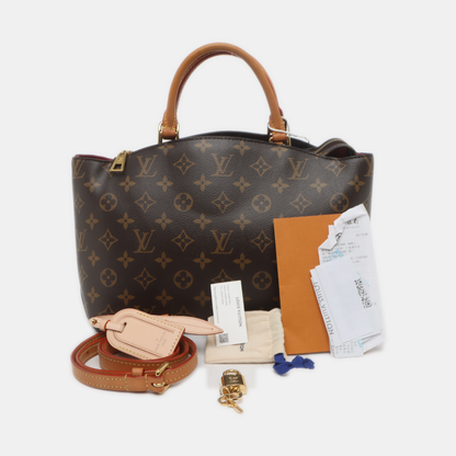 LOUIS VUITTON PALAIS Small Brown Coated Canvas Monogram Shoulder Bag with Removable Strap-(SKU)-935884573