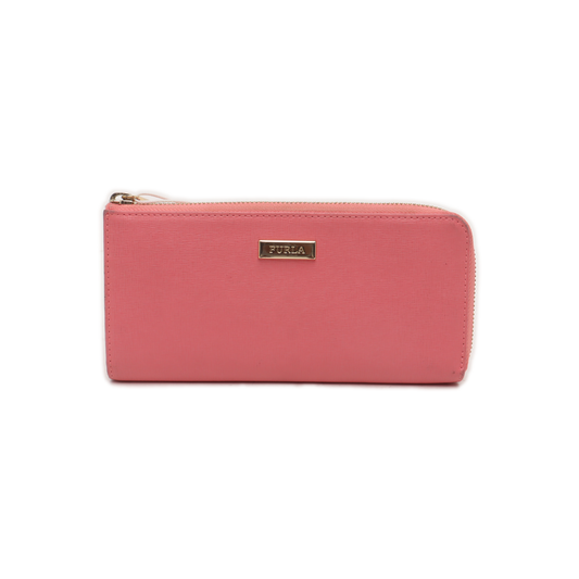 FURLA Pink Leather Wallet Golden hardware-(SKU)-935469806
