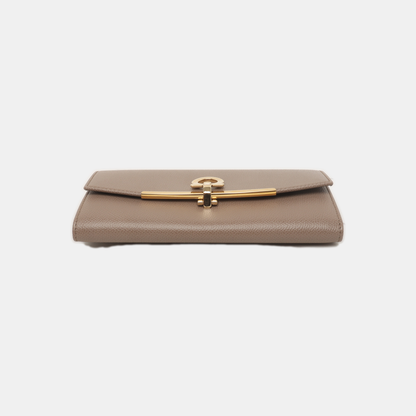 FERRAGAMO Gancini Gray Cowhide Wallet Sub-bag-(SKU)-938663979