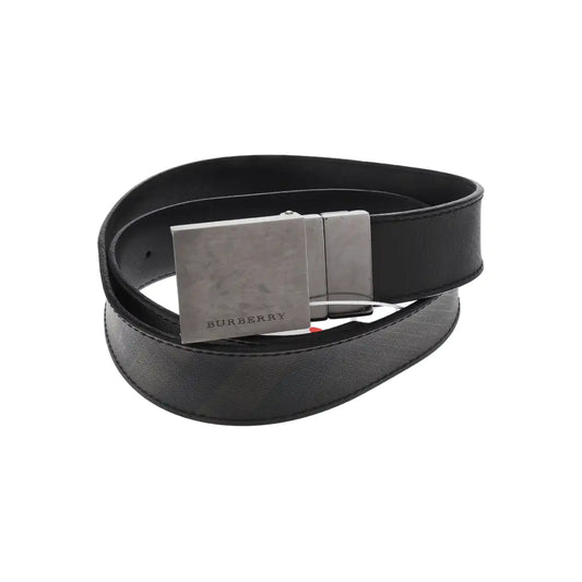 BURBERRY Multicolor Leather Buckle Men's Belt Long96cm Width3.5cm-(SKU)-940265651