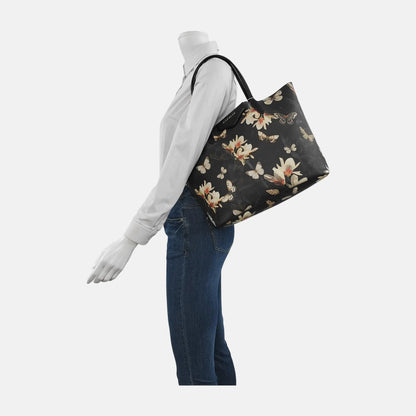 VERSACE Tote bag Black Leather Printed Single Shoulder Bag Golden hardware Sub-bag-(SKU)-944705290